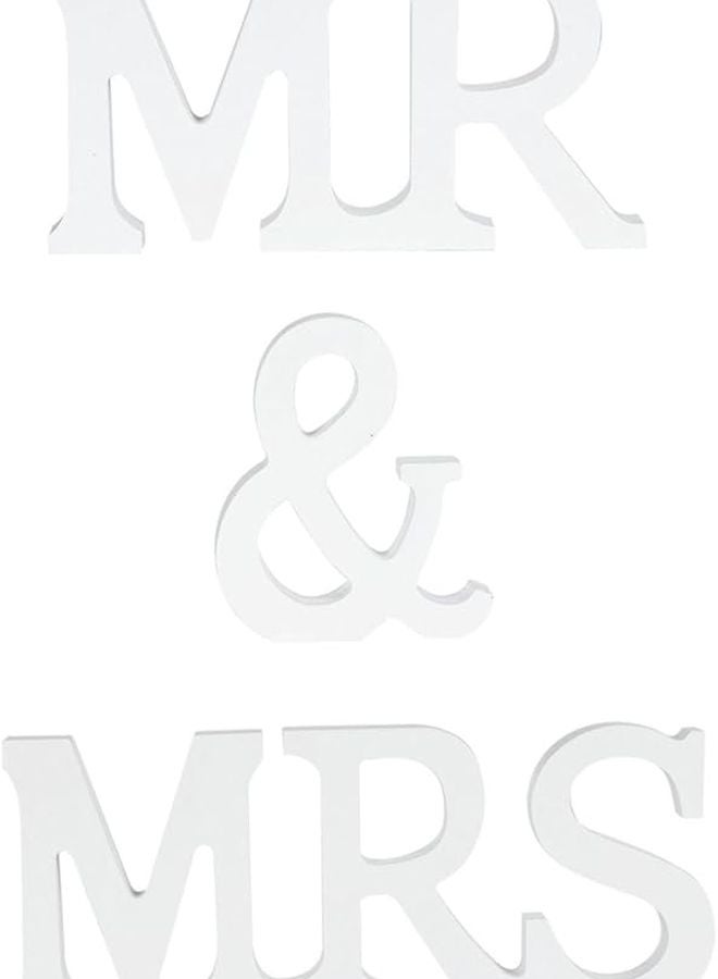 GLEAVI Mr Mrs Wooden Wedding Decor Desktop Letter Ornaments for Wedding Venue Decoration and Photography Props - Image 1